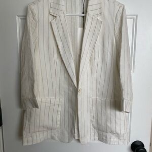 Parisian Striped White Blazer